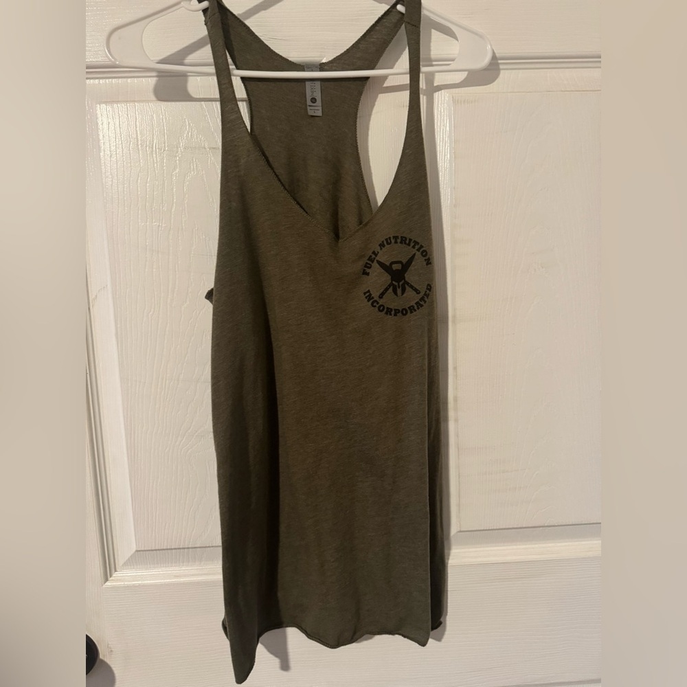 Next Level Apparel Women's Olive Graphic Tank Top Size Large